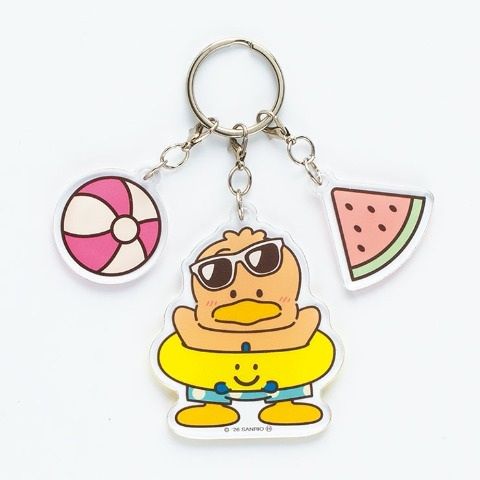 Tan Pekkle 3-Charm Keychain