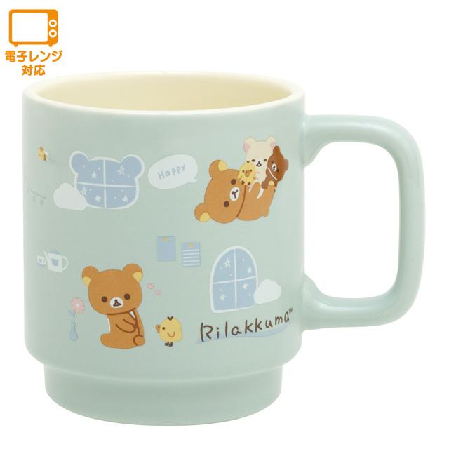 Rilakkuma Window Blue Ceramic Mug