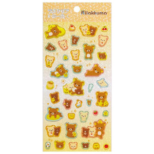 Rilakkuma Market Orange Clear Glitter Sticker Sheet