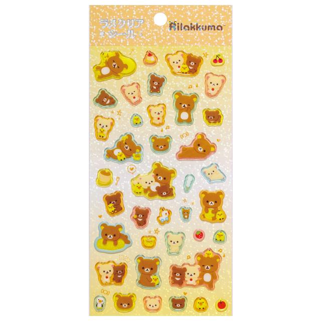 Rilakkuma Market Orange Clear Glitter Sticker Sheet
