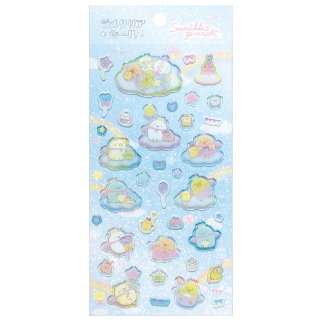 Sumikko Gurashi Blue Glitter Clear Sticker Sheet