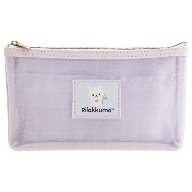"Basic Rilakkuma Flower" Mesh Pen Pouch [Purple]