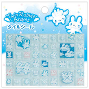 Twin Rabbit Angel Tile Sticker