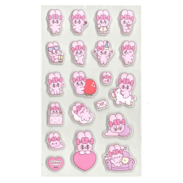 Esther Bunny Puffy Sticker [Pink]