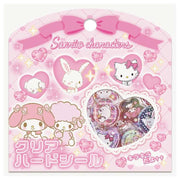 Sanrio Girls Clear Plump Glitter 3D Sticker Set