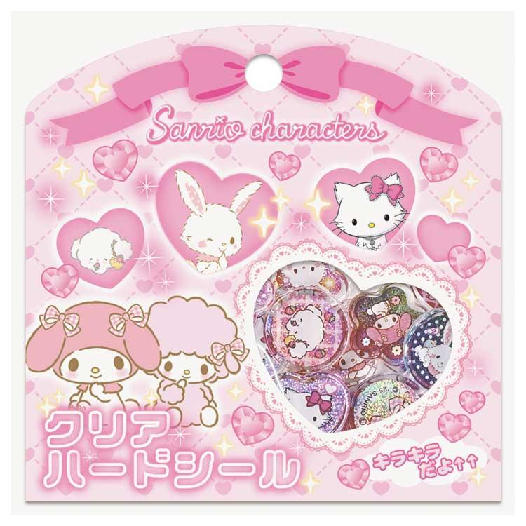 Sanrio Girls Clear Plump Glitter 3D Sticker Set