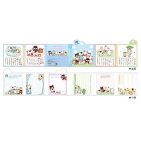 Tama & Friends x Sanrio Characters Die-cut Flip-Flap Memo [Blue]
