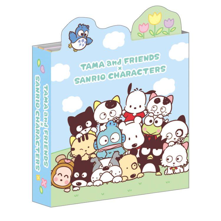 Tama & Friends x Sanrio Characters Die-cut Flip-Flap Memo [Blue]