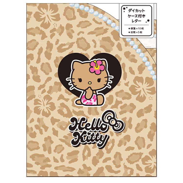 Hello Kitty Die-cut Case w/ Letter Set [Leopard]