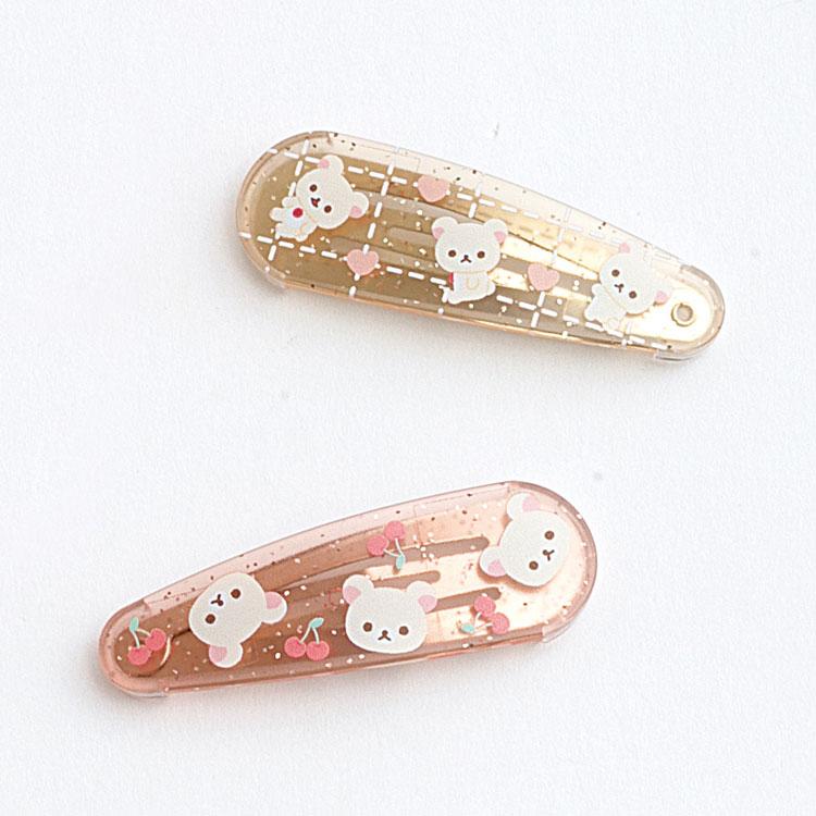 Korilakkuma Glitter Hair Clip Set
