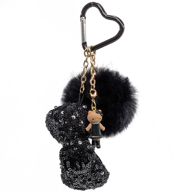 Hello Kitty Style Up Ribbon Strap [Black Glitter]