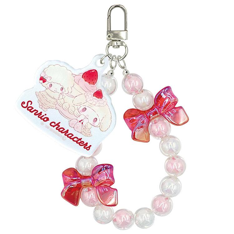 My Melody & My Sweet Piano "Shortcake & Sky Blue Cherry Cake" Bead Keychain