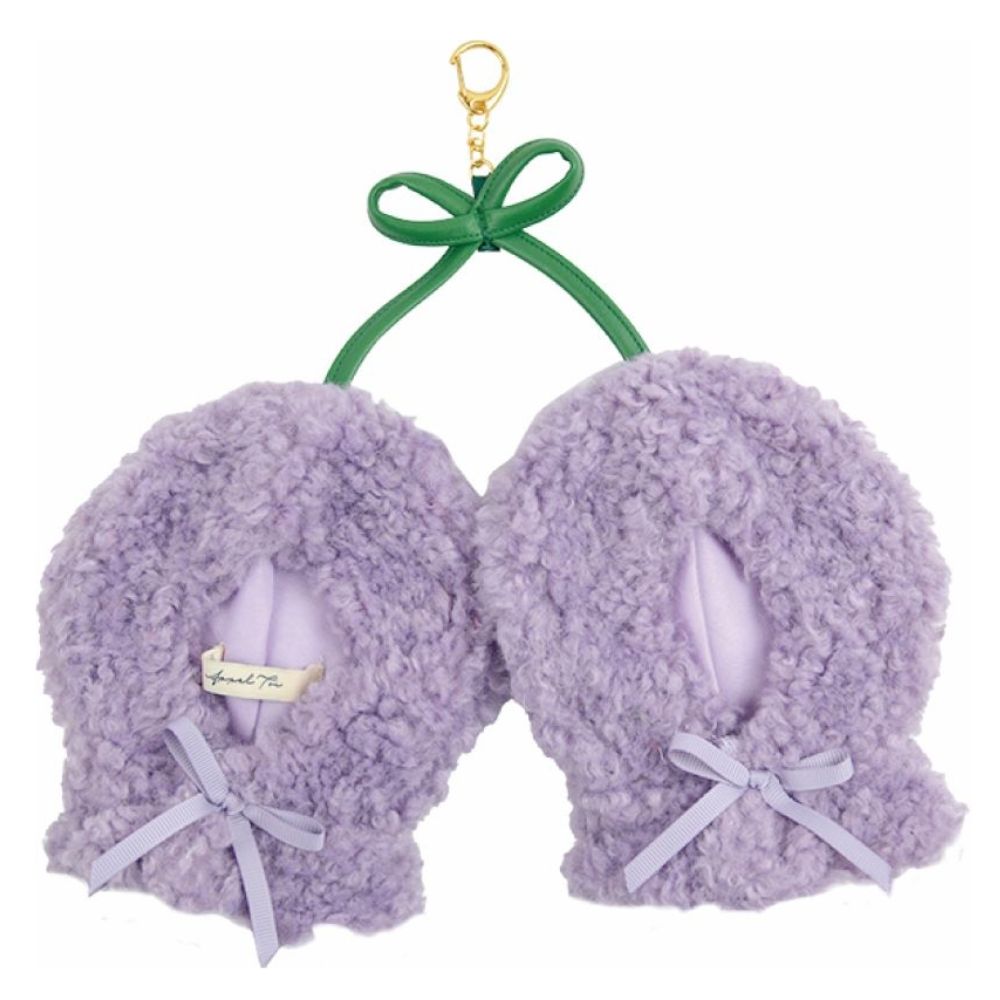 Cherry Plush Poncho Outfit Keychain (Purple)