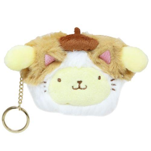 PomPomPurin Happy Cat Face Plush Pouch