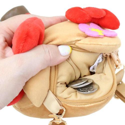 Hello Kitty Retro Kogal Plush Shoulder Bag [Hibiscus]