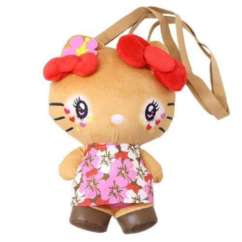 Hello Kitty Retro Kogal Plush Shoulder Bag [Hibiscus]