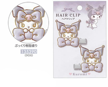 Kuromi Ribbon Hair Clips