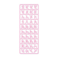 Japanese Hiragana Characters Parts Pink
