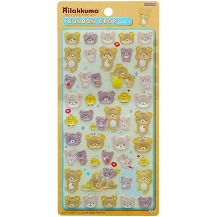 Rilakkuma Bonbon Drop Stickers [Brown]