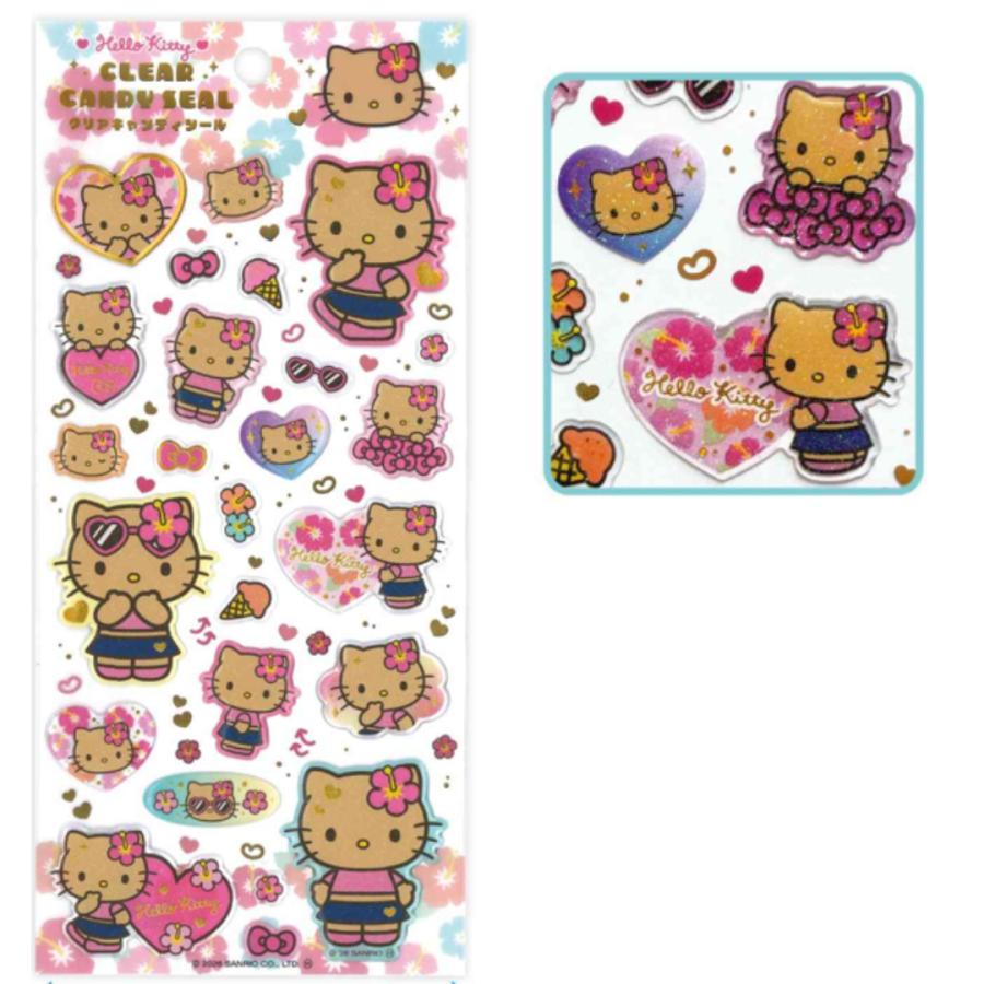 Tan Hello Kitty Clear Sticker