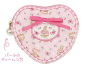 Marroncream Quilted Heart Pouch