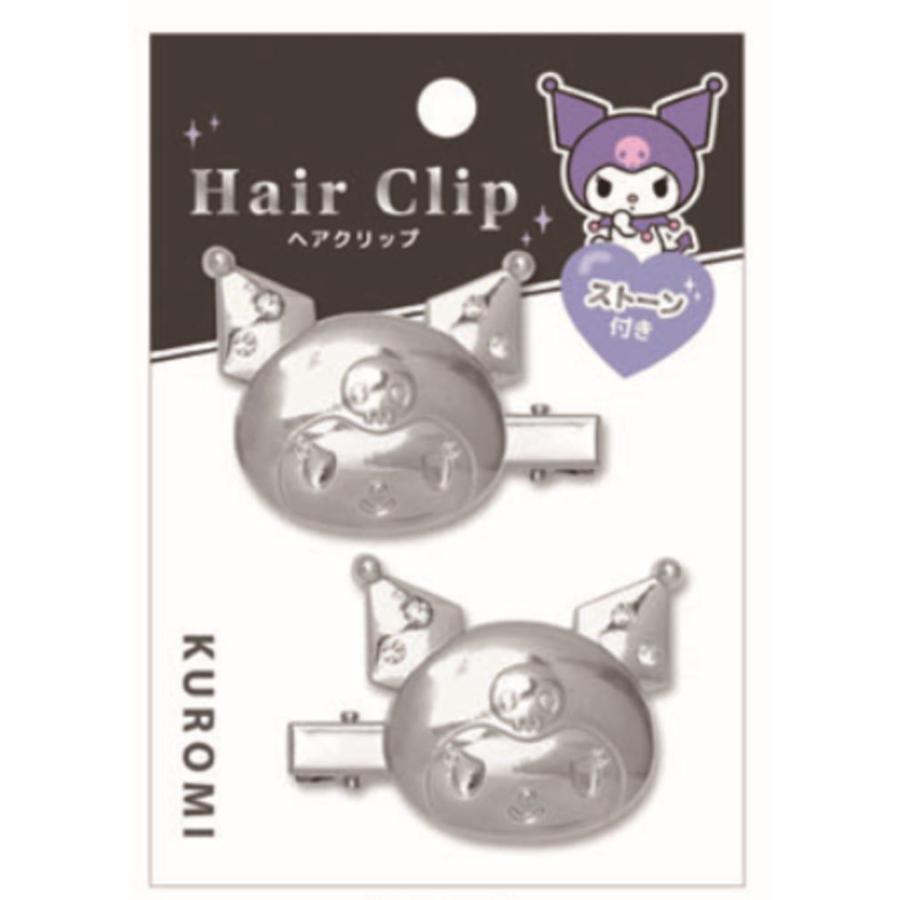 Kuromi Metallic Hair Clips [Silver]