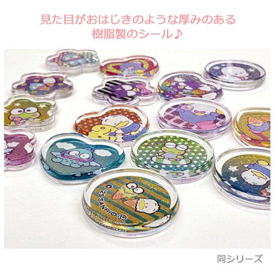 Sanrio Character Clear Plump Glitter 3D Sticker Set