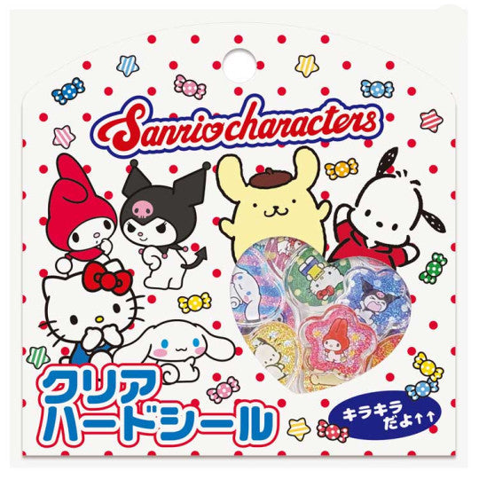 Sanrio Character Clear Plump Glitter 3D Sticker Set