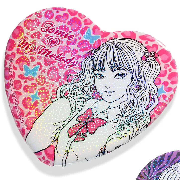 Sanrio X Junji My Melody & Kuromi Heart Badge Set