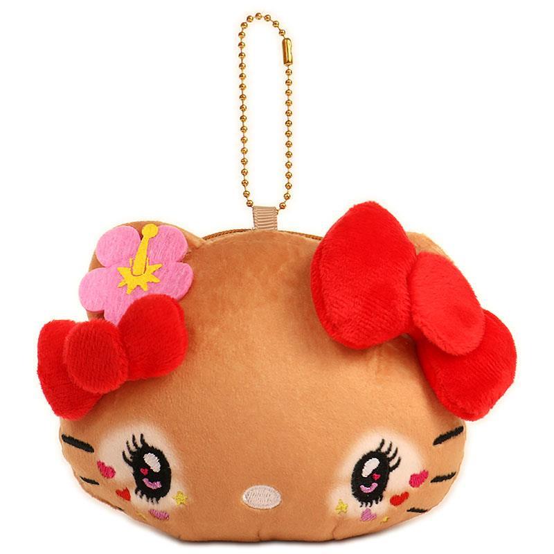 Hello Kitty Retro Kogal Plush Pouch [Hibiscus]