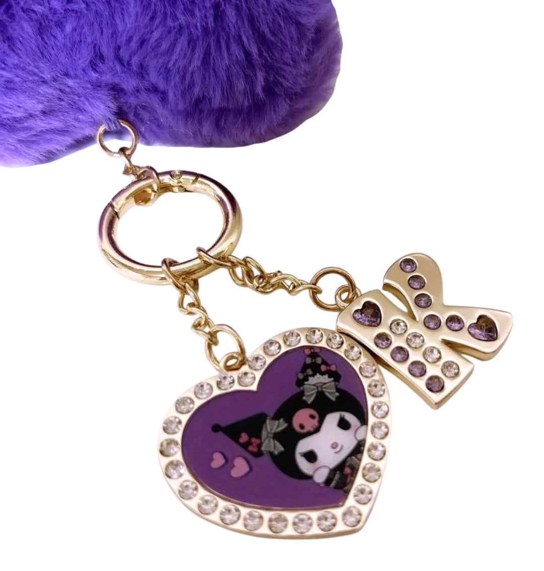 Kuromi Puroland Exclusive Heart Puff Keychain