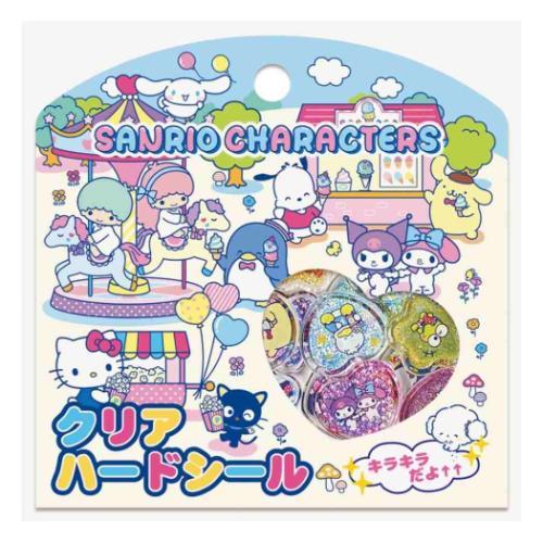 Sanrio "Joyful World Deco" Clear Plump Glitter 3D Sticker Set