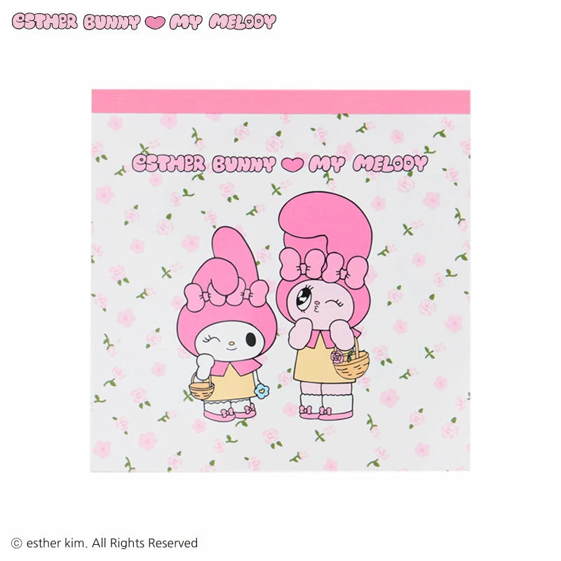 Esther Bunny & My Melody Square Memo [White]