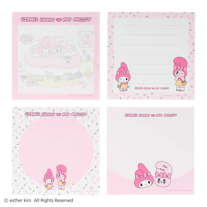 Esther Bunny & My Melody Square Memo [White]
