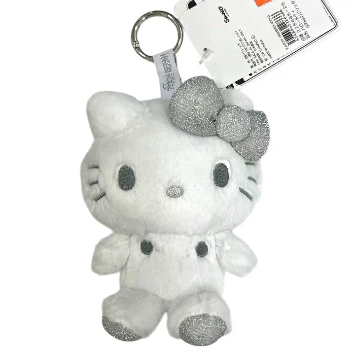 Hello Kitty Fluffy Glitter Plush Mascot [White]