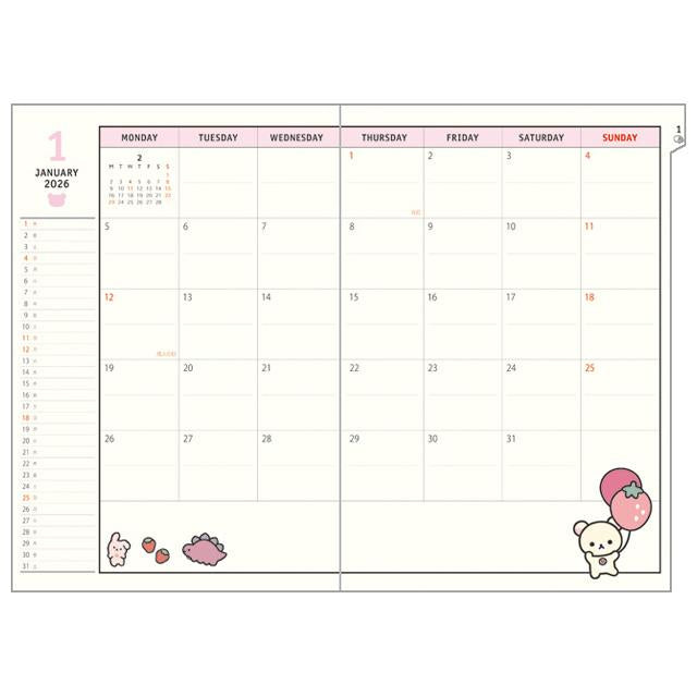 Basic Rilakkuma Flower Thread 2026 Planner