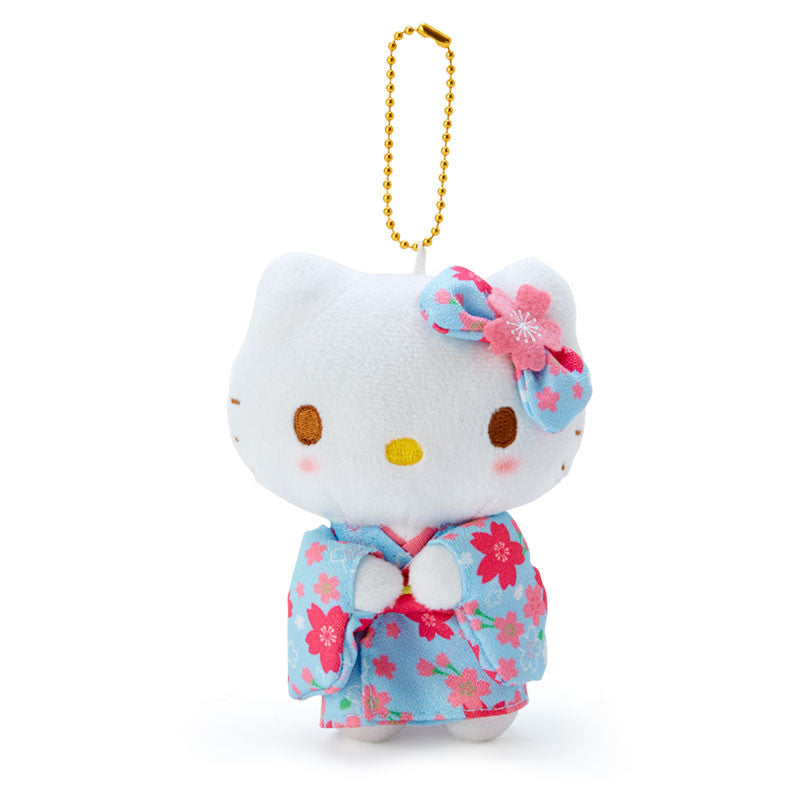 Hello Kitty Sakura Kimono Plush Mascot [Blue]