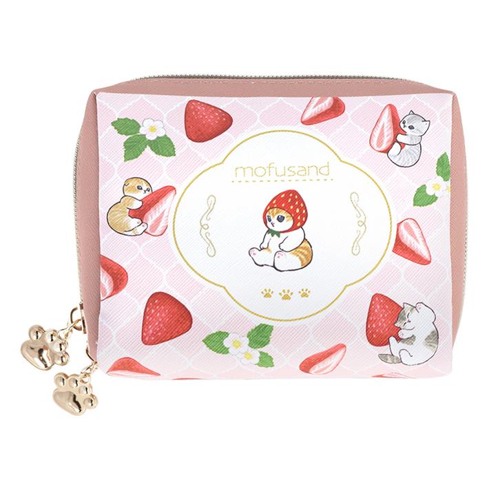 Mofusand Strawberry Square Pouch