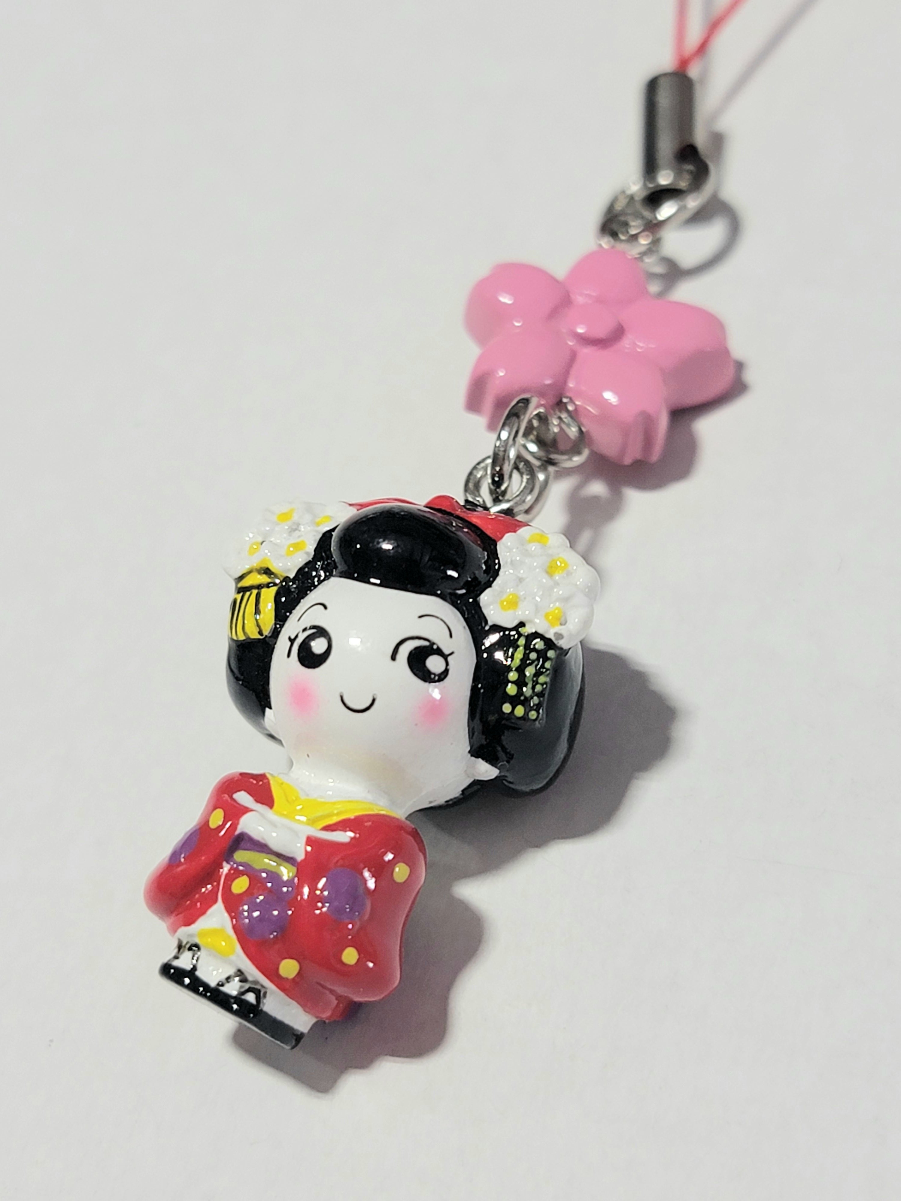 Japanese Girl Mini Phone Charm