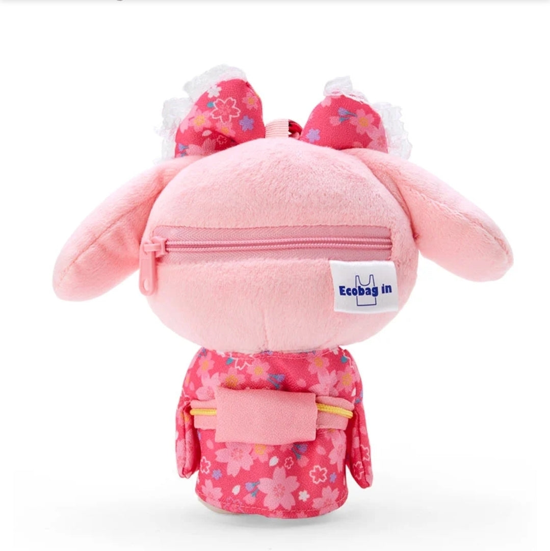 My Melody Kimono Plush Mascot with Eco Bag