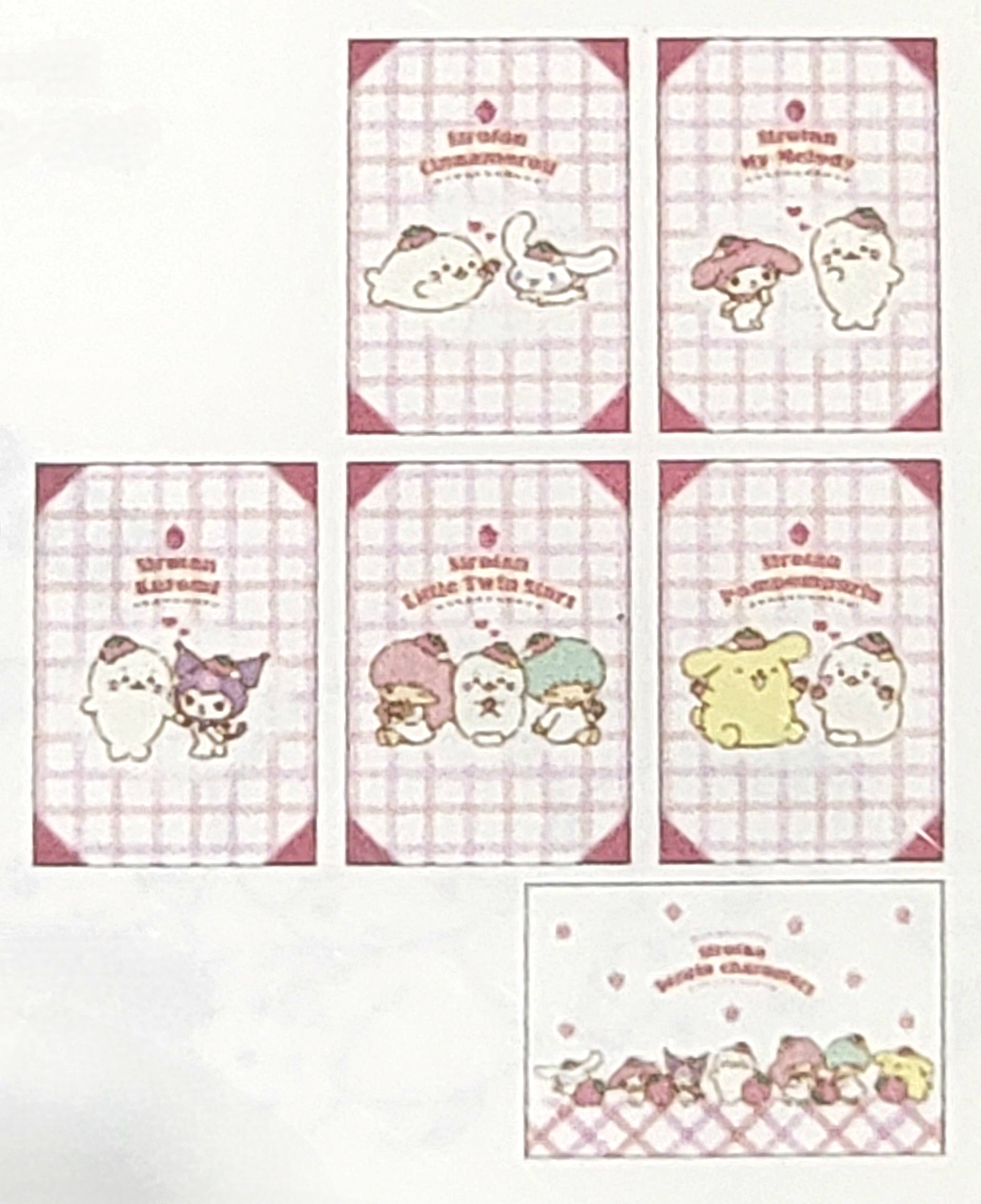 Sirotan x Sanrio Characters Strawberry Postcard Set