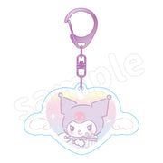 Kuromi Angel Glitter Acrylic Keychain