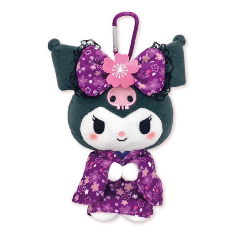 Kuromi Kimono Plush Mascot with Eco Bag