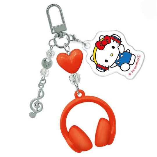 Hello Kitty Headphones Keychain