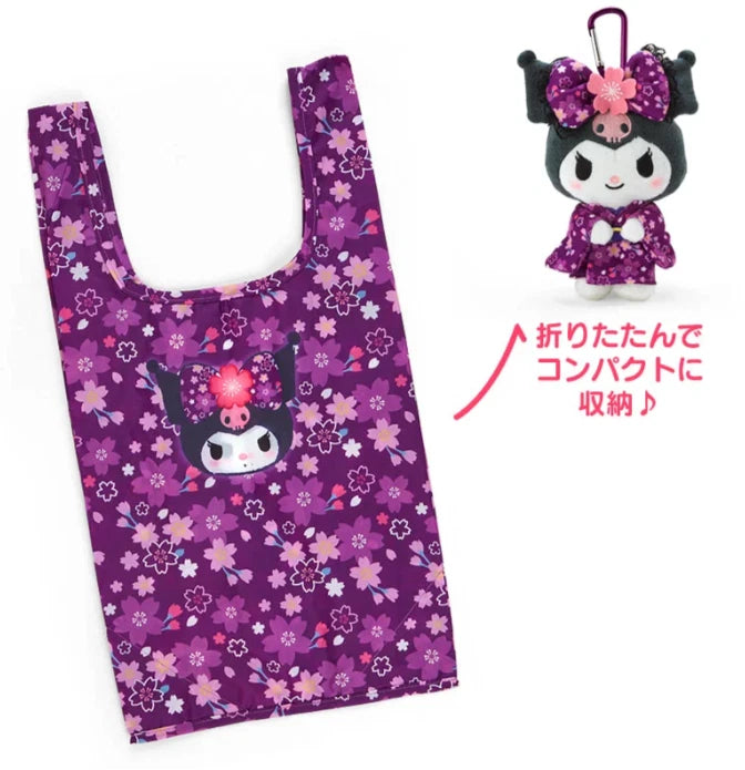 Kuromi Kimono Plush Mascot with Eco Bag
