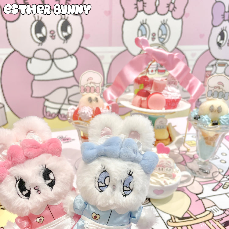 Esther Bunny Waitress Mascot Plush Keychain