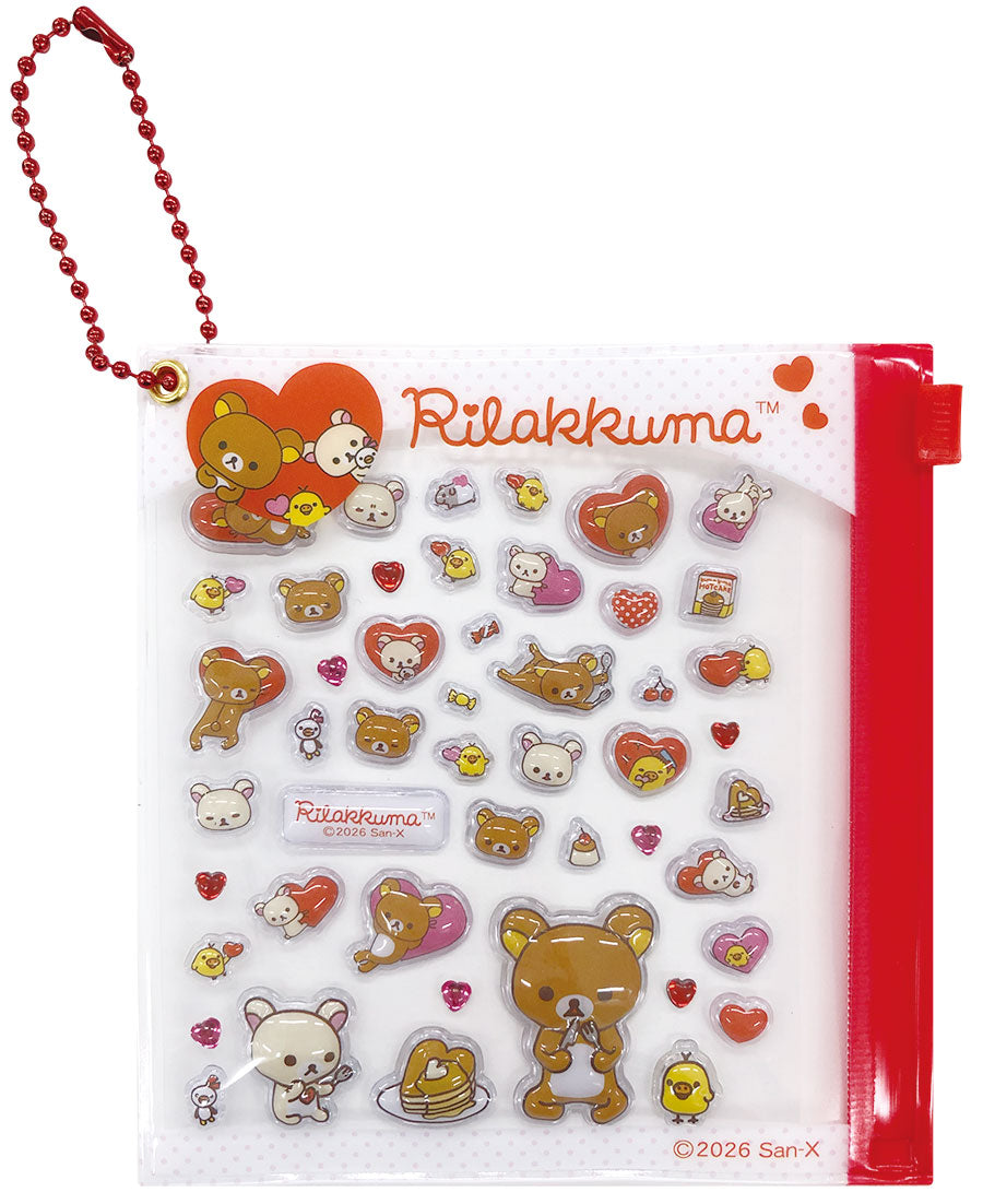 Rilakkuma Decorative Heart Shaped Puffy Stickers