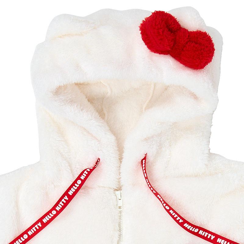 Hello Kitty Zip-Up Fluffy Hoodie [White]