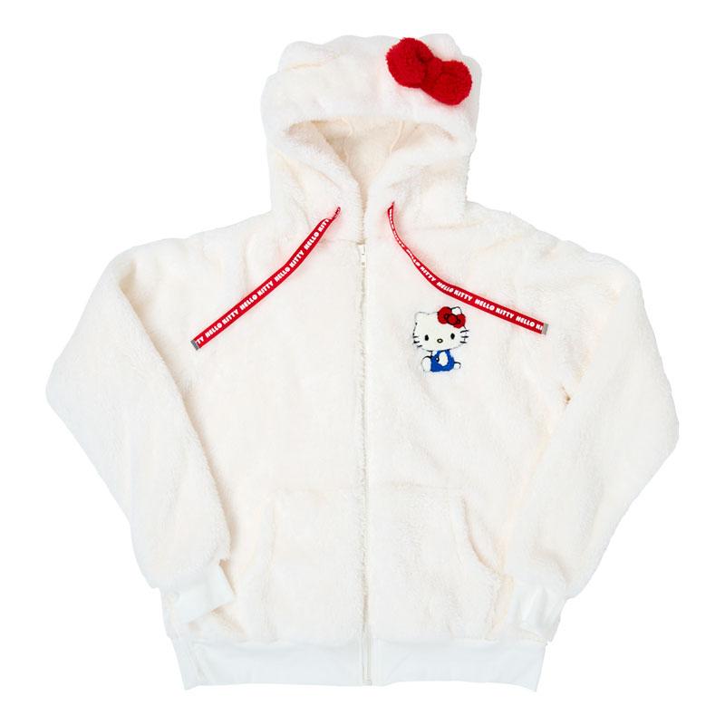 Hello Kitty Zip-Up Fluffy Hoodie [White]