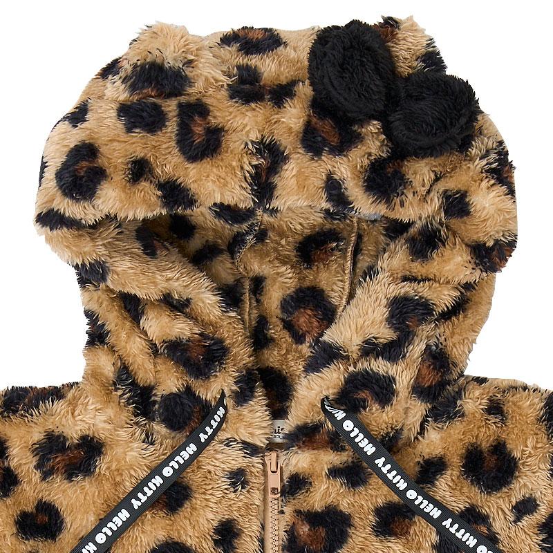 Hello Kitty Zip-Up Fluffy Hoodie [Leopard]